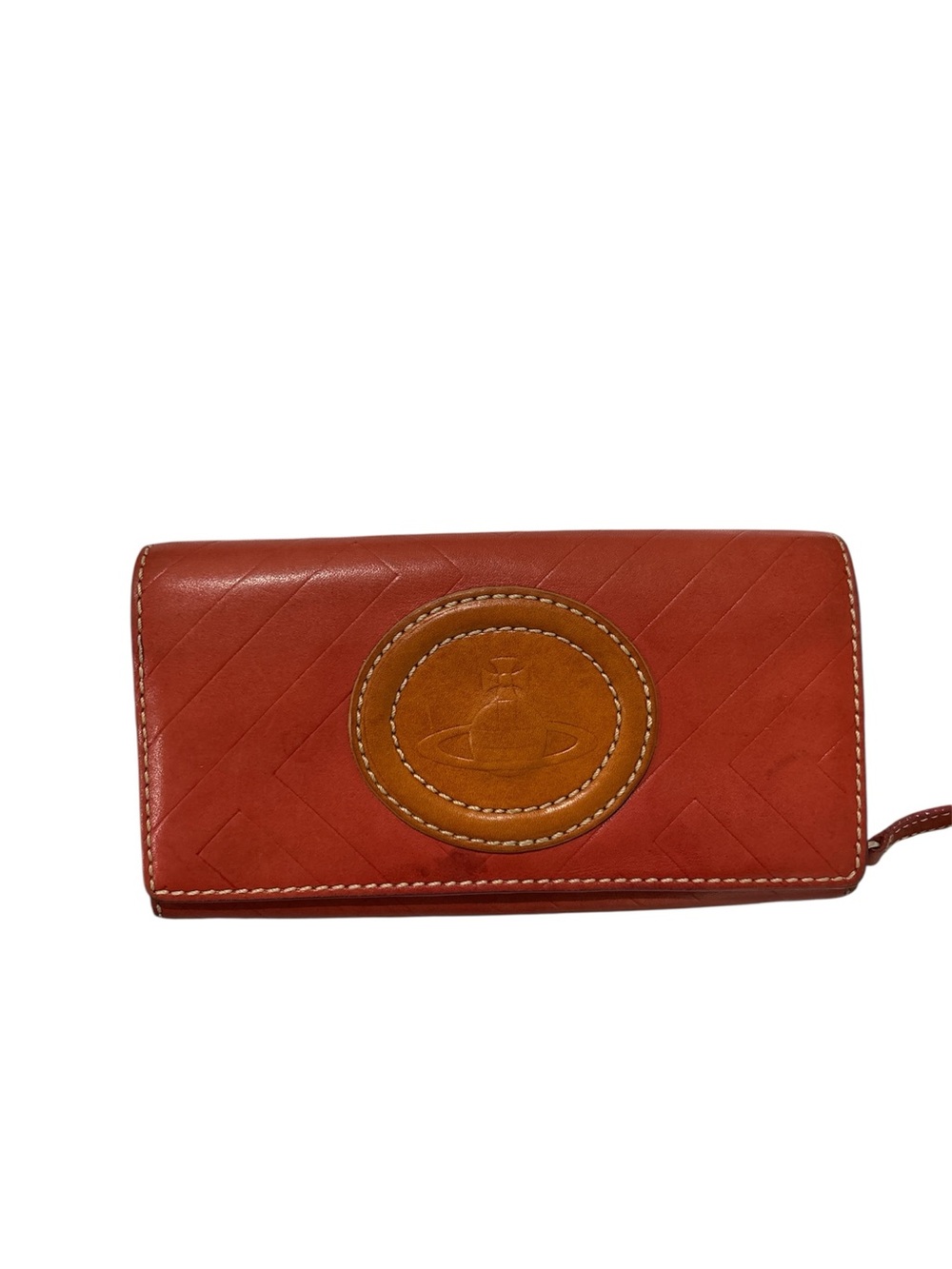Vivienne Westwood orange Leather Zip Wallet soft leather